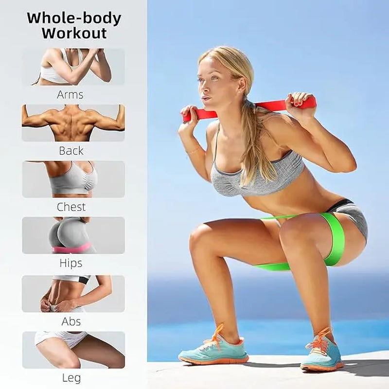 Resistance Bands Set: Exercise Workout Bands for Women and Men, 5 Stretch Bands for Booty, Legs, and Pilates